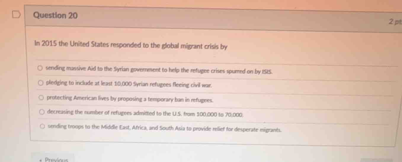 question 20 2 pt in 2015 the united states responded to the global migr…
