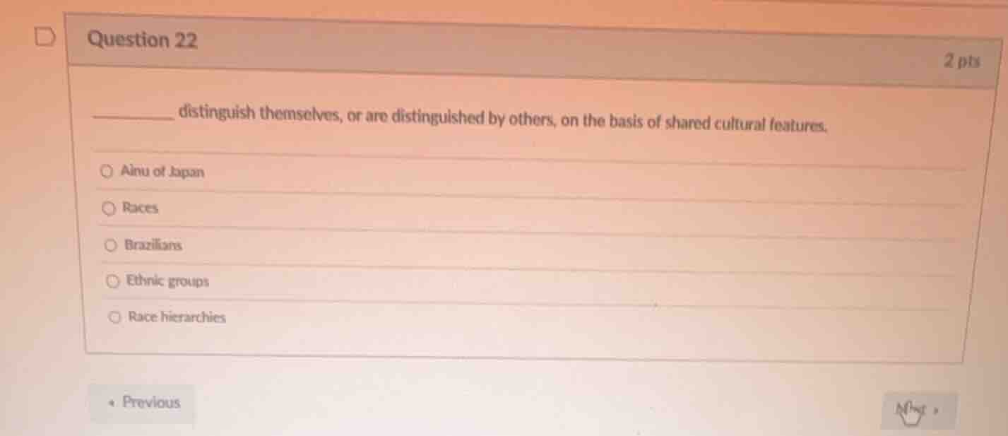 question 22 2 pts ______ distinguish themselves, or are distinguished b…