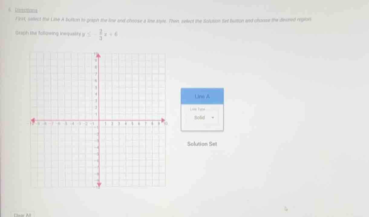 6. directions first, select the line a button to graph the line and cho…