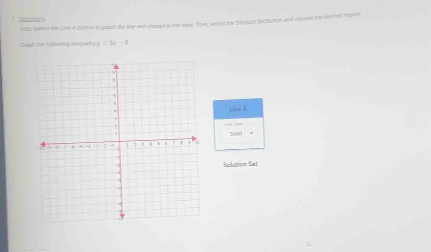 7. directions first, select the line a button to graph the line and cho…