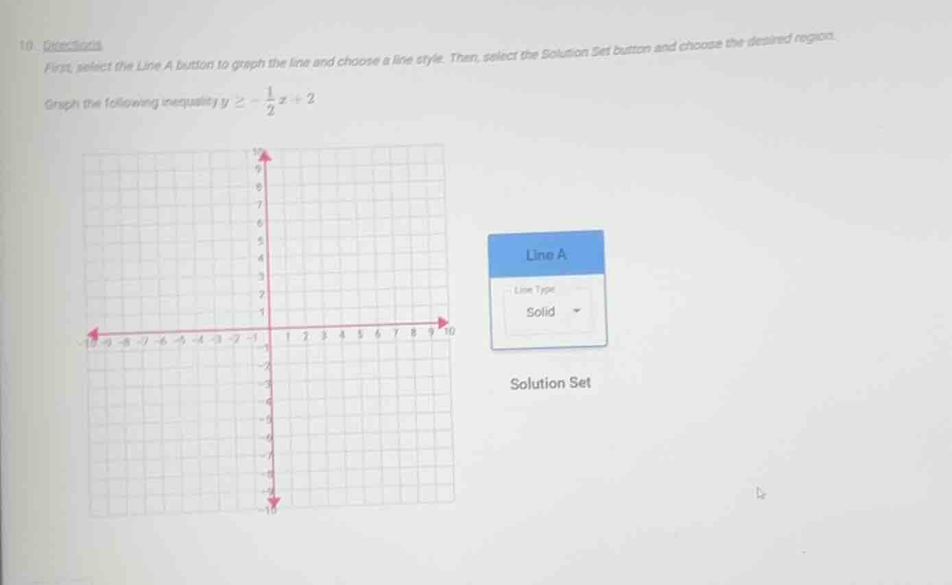 10. directions first, select the line a button to graph the line and ch…