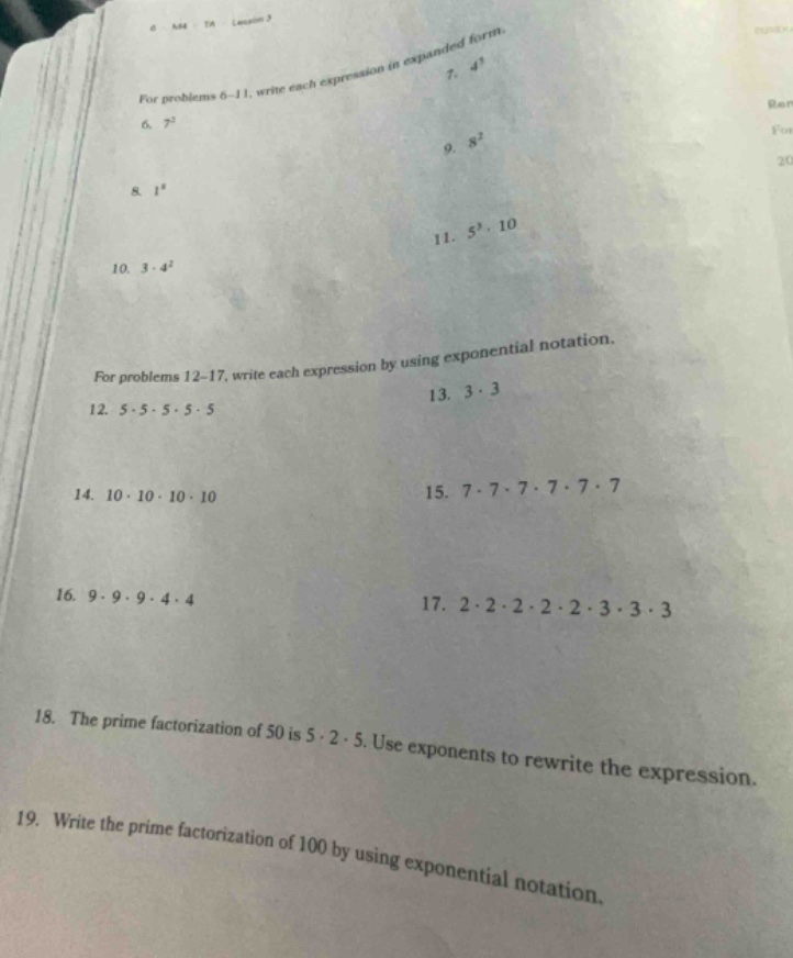 6. m4 15 lesson 5 for problems 6–11, write each expression in expanded …