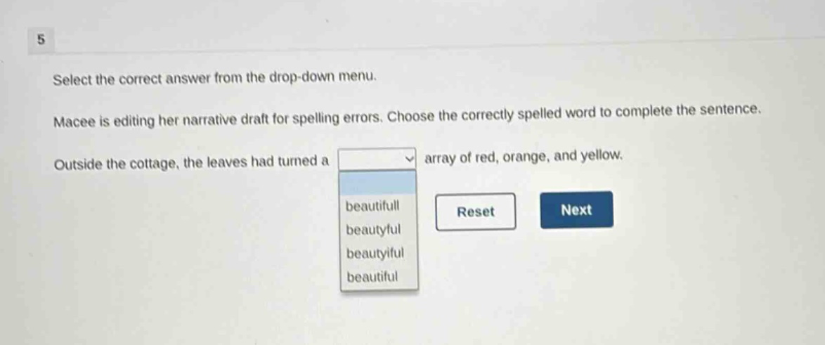 5 select the correct answer from the drop - down menu. macee is editing…
