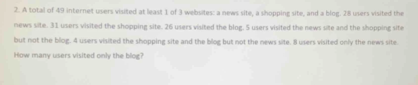 2. a total of 49 internet users visited at least 1 of 3 websites: a new…