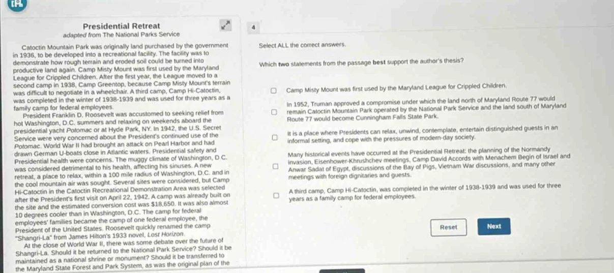 presidential retreat adapted from the national parks service catoctin m…