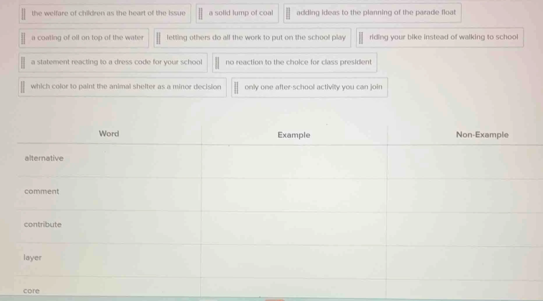 the welfare of children as the heart of the issue; a solid lump of coal…