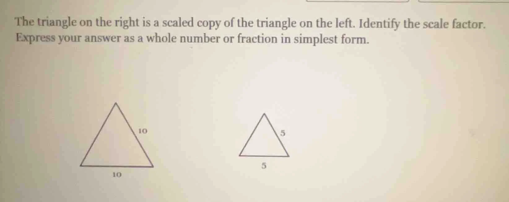 the triangle on the right is a scaled copy of the triangle on the left.…