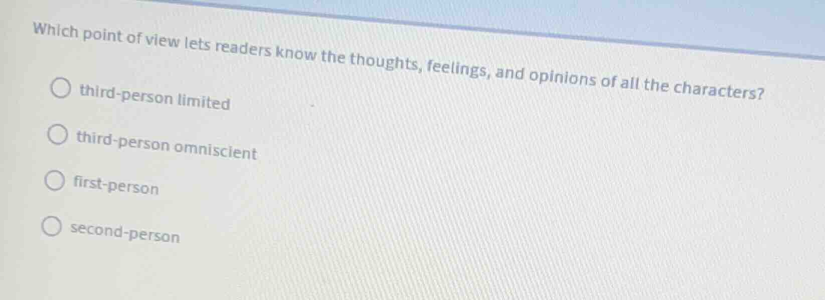 which point of view lets readers know the thoughts, feelings, and opini…