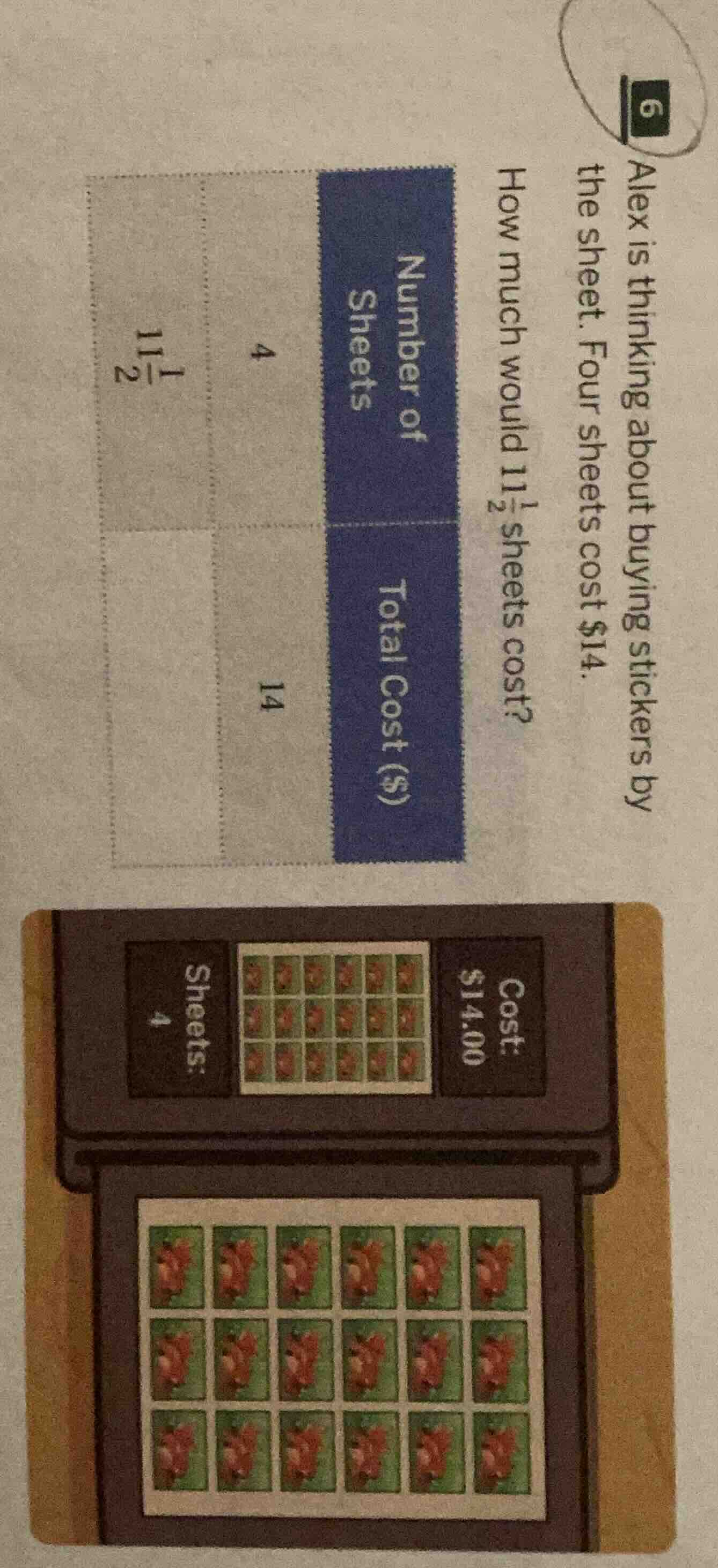 alex is thinking about buying stickers by the sheet. four sheets cost $…