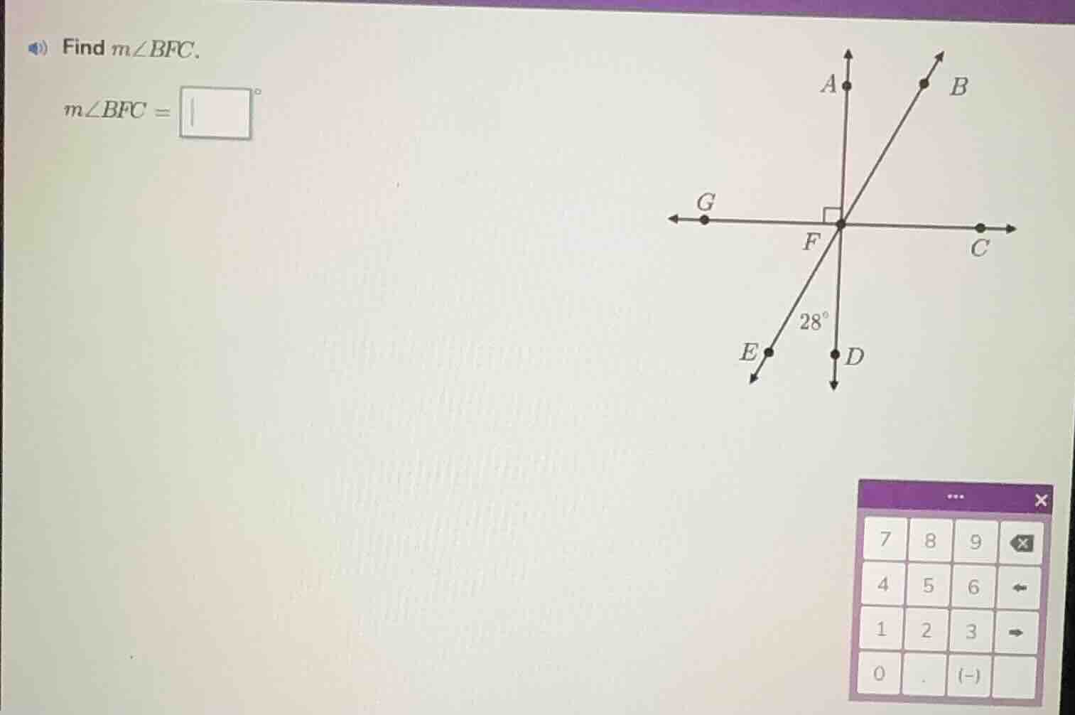 find $m\\angle bfc$. $m\\angle bfc = \\square^\\circ$