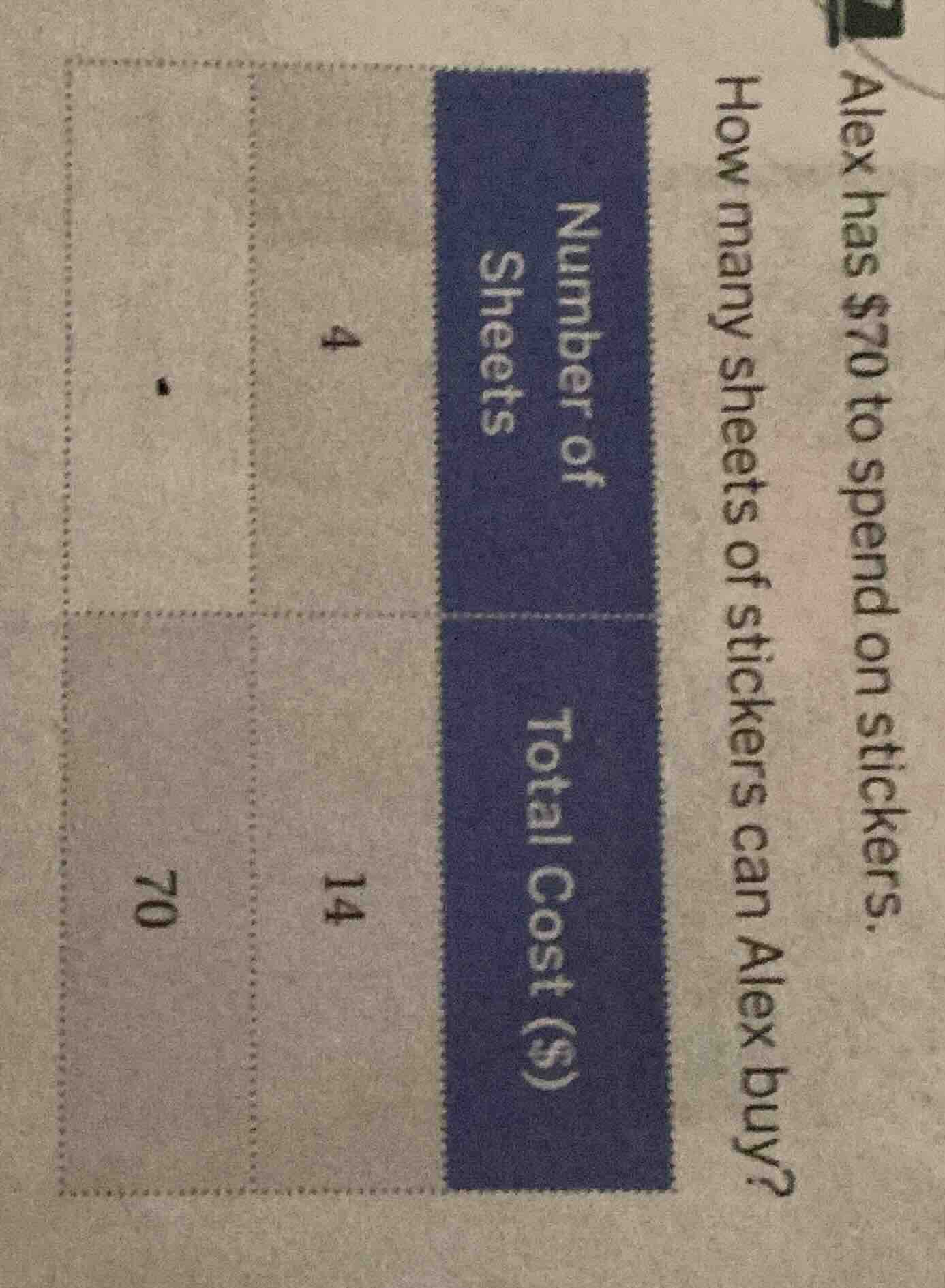 alex has $70 to spend on stickers. how many sheets of stickers can alex…