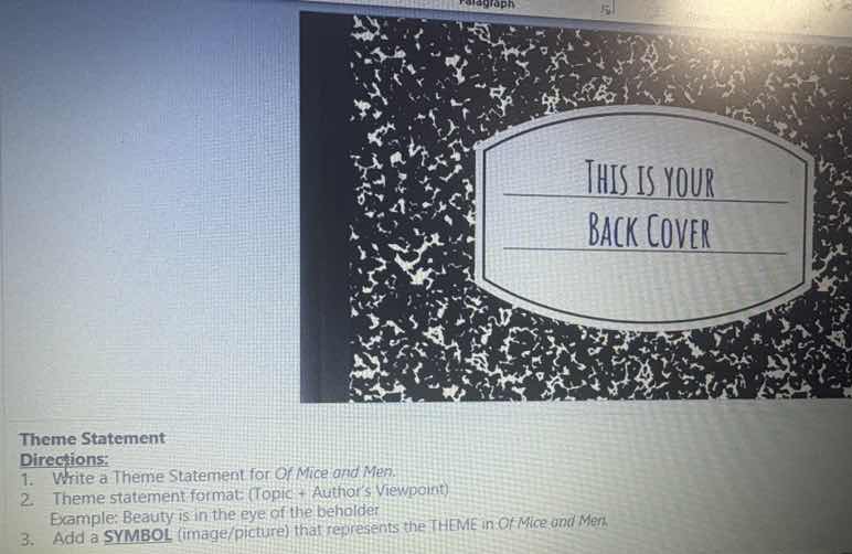 theme statement directions: 1. write a theme statement for of mice and …