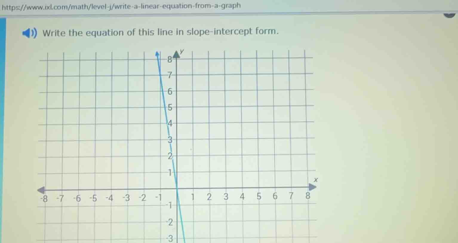 write the equation of this line in slope - intercept form.