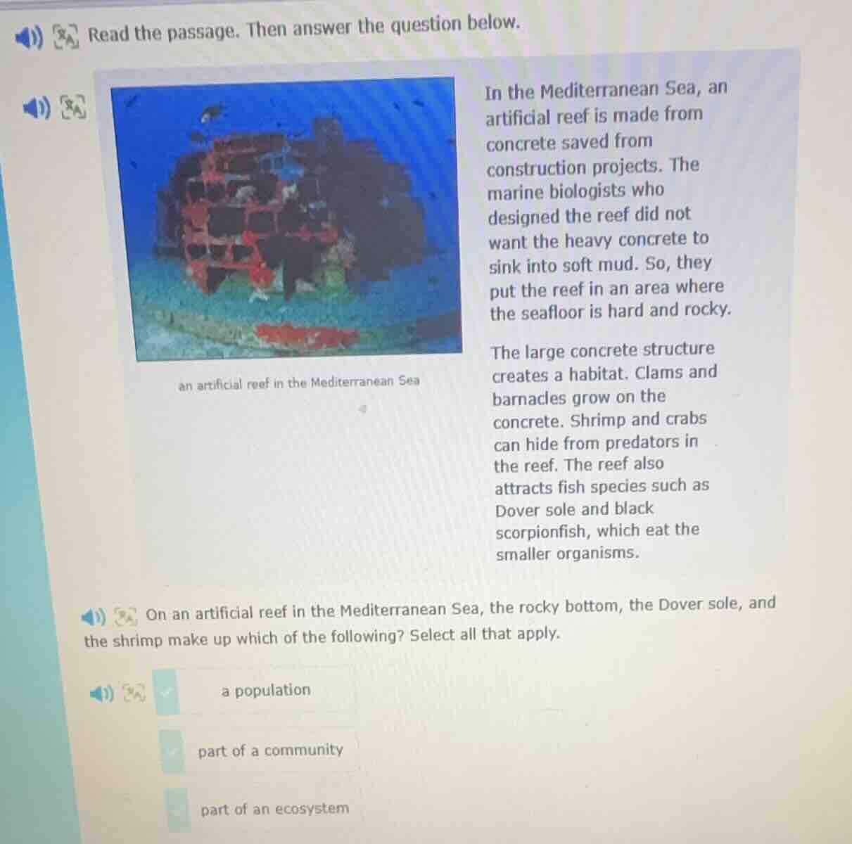 read the passage. then answer the question below. in the mediterranean …