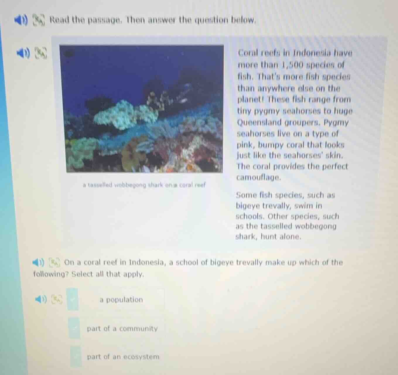 read the passage. then answer the question below. image: a tasselled wo…