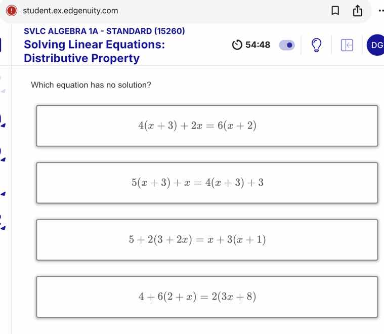 svlc algebra 1a - standard (15260) solving linear equations: distributi…
