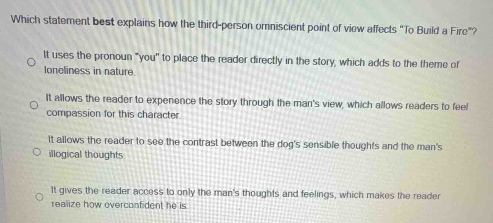 which statement best explains how the third - person omniscient point o…