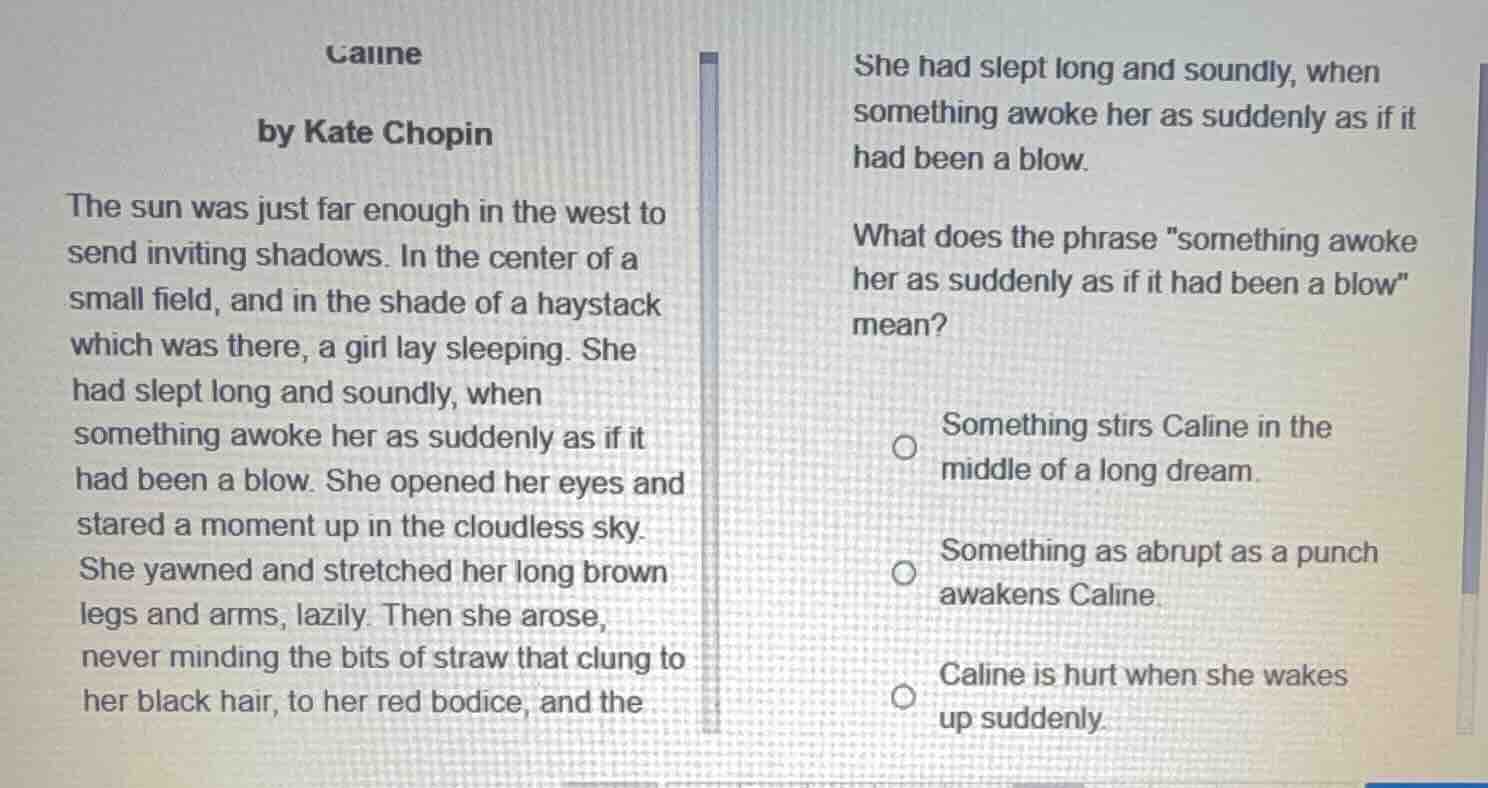caline by kate chopin the sun was just far enough in the west to send i…