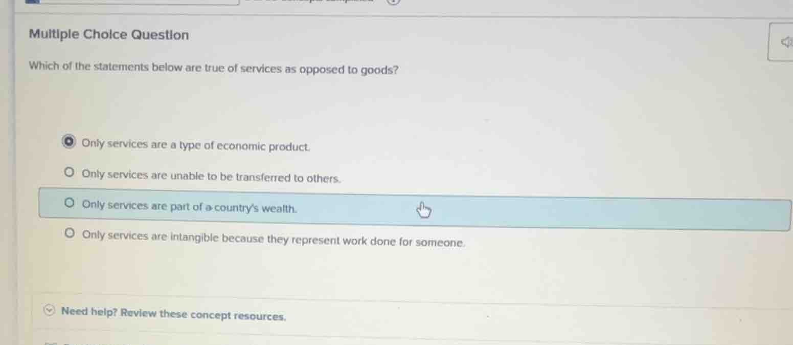 multiple choice question which of the statements below are true of serv…