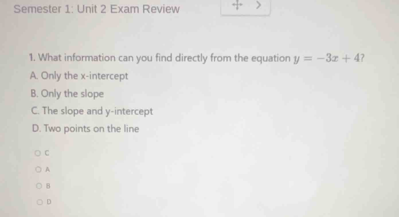 semester 1: unit 2 exam review 1. what information can you find directl…