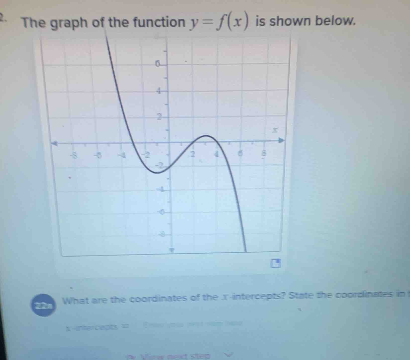 2. the graph of the function $y = f(x)$ is shown below. what are the co…