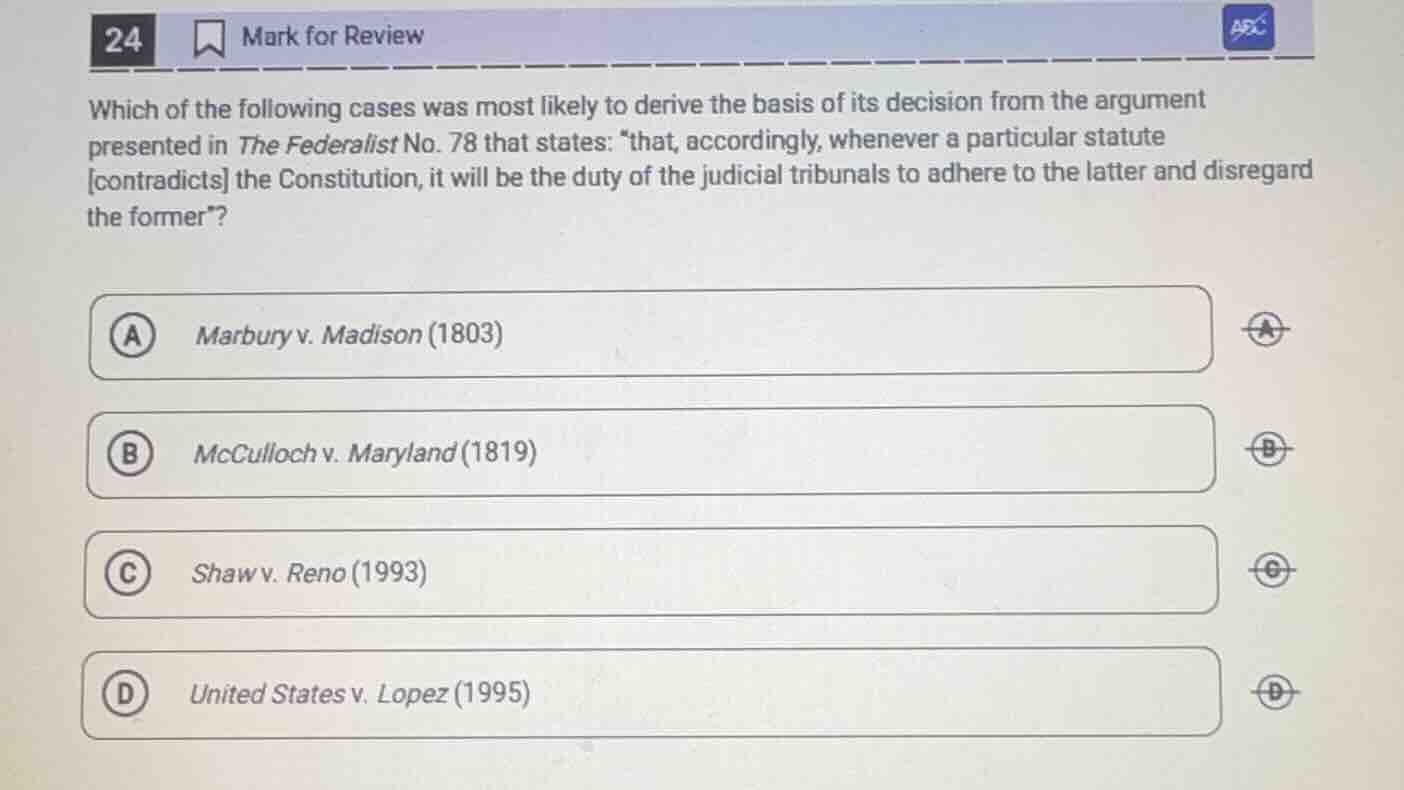 24 mark for review which of the following cases was most likely to deri…