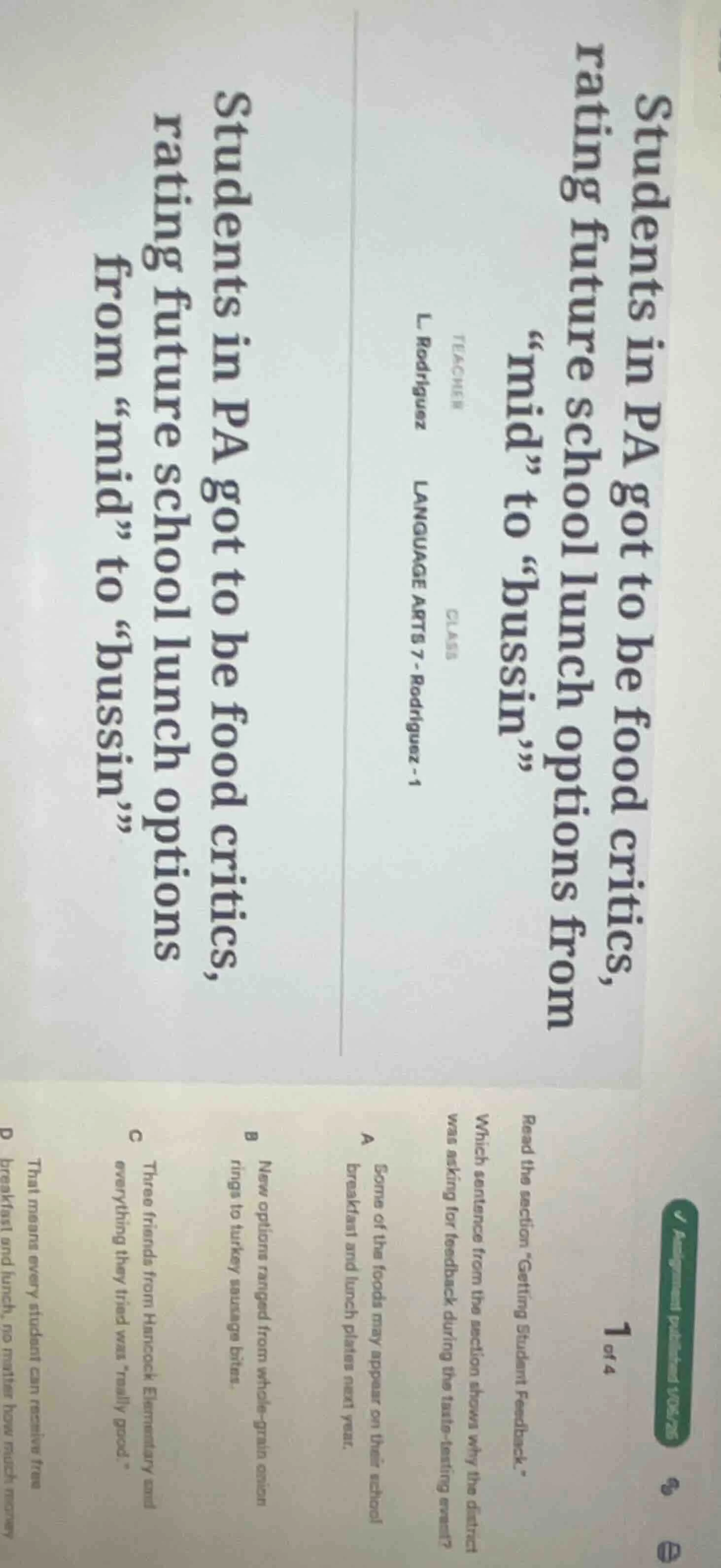 students in pa got to be food critics, rating future school lunch optio…