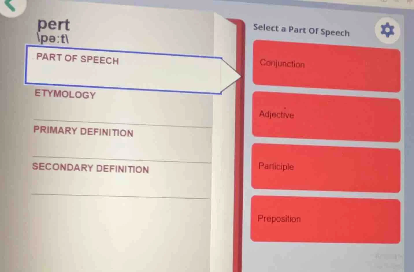 pert \\pa:t\\ part of speech etymology primary definition secondary def…