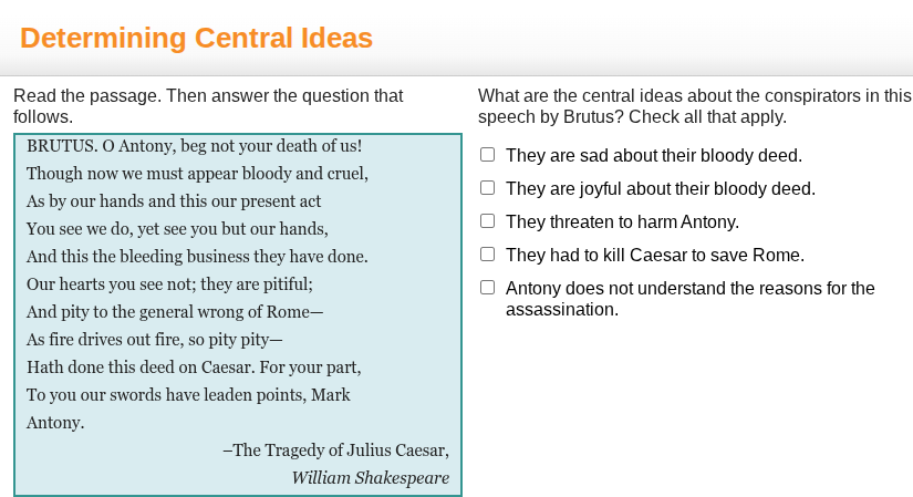 determining central ideas read the passage. then answer the question th…
