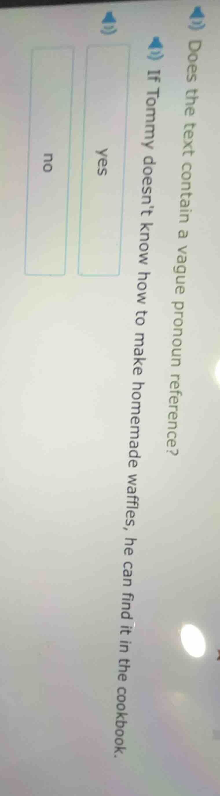 does the text contain a vague pronoun reference? if tommy doesnt know h…