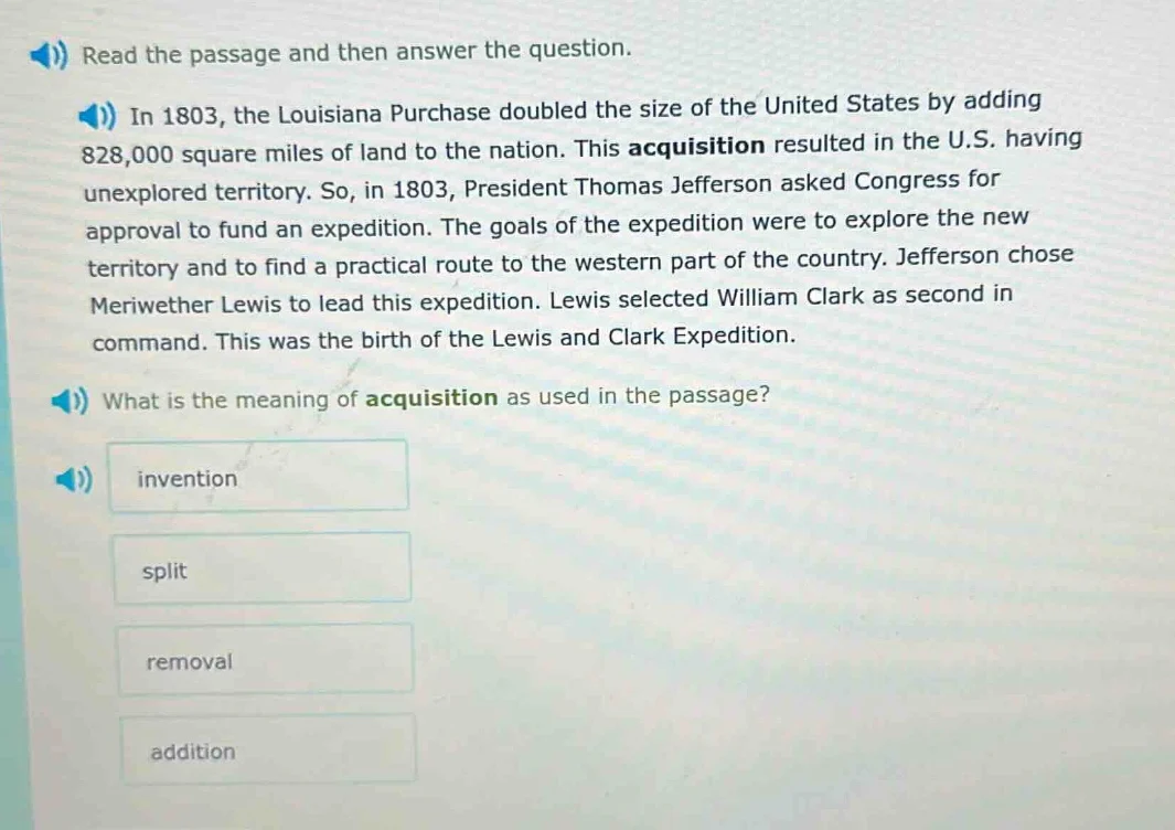 read the passage and then answer the question. in 1803, the louisiana p…