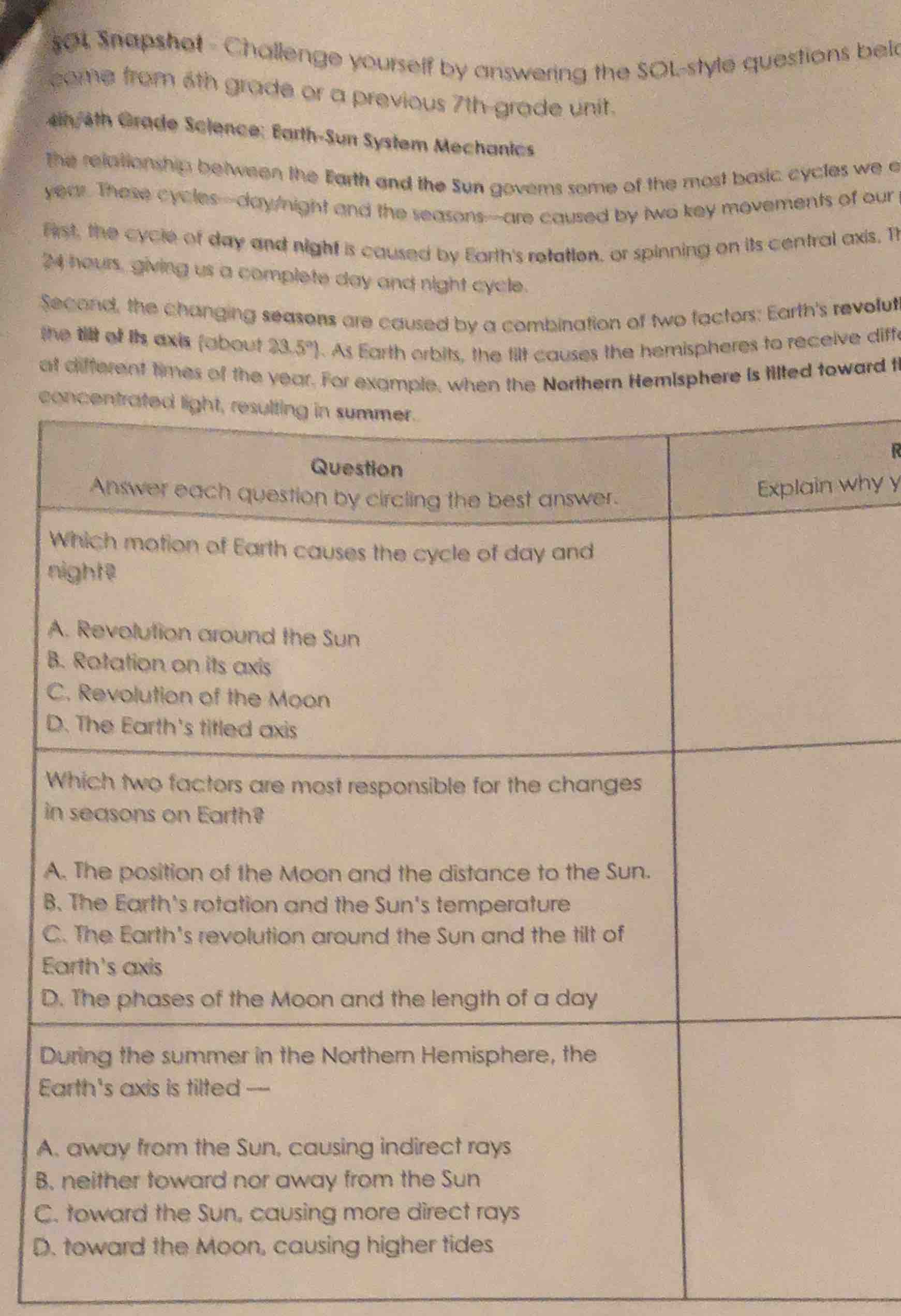 sol snapshot - challenge yourself by answering the sol - style question…