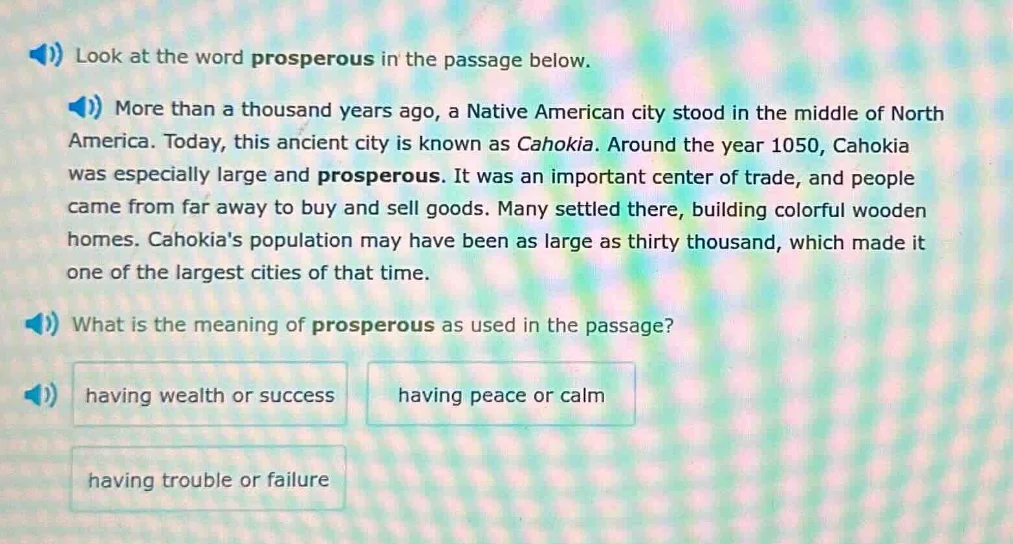 look at the word prosperous in the passage below. more than a thousand …