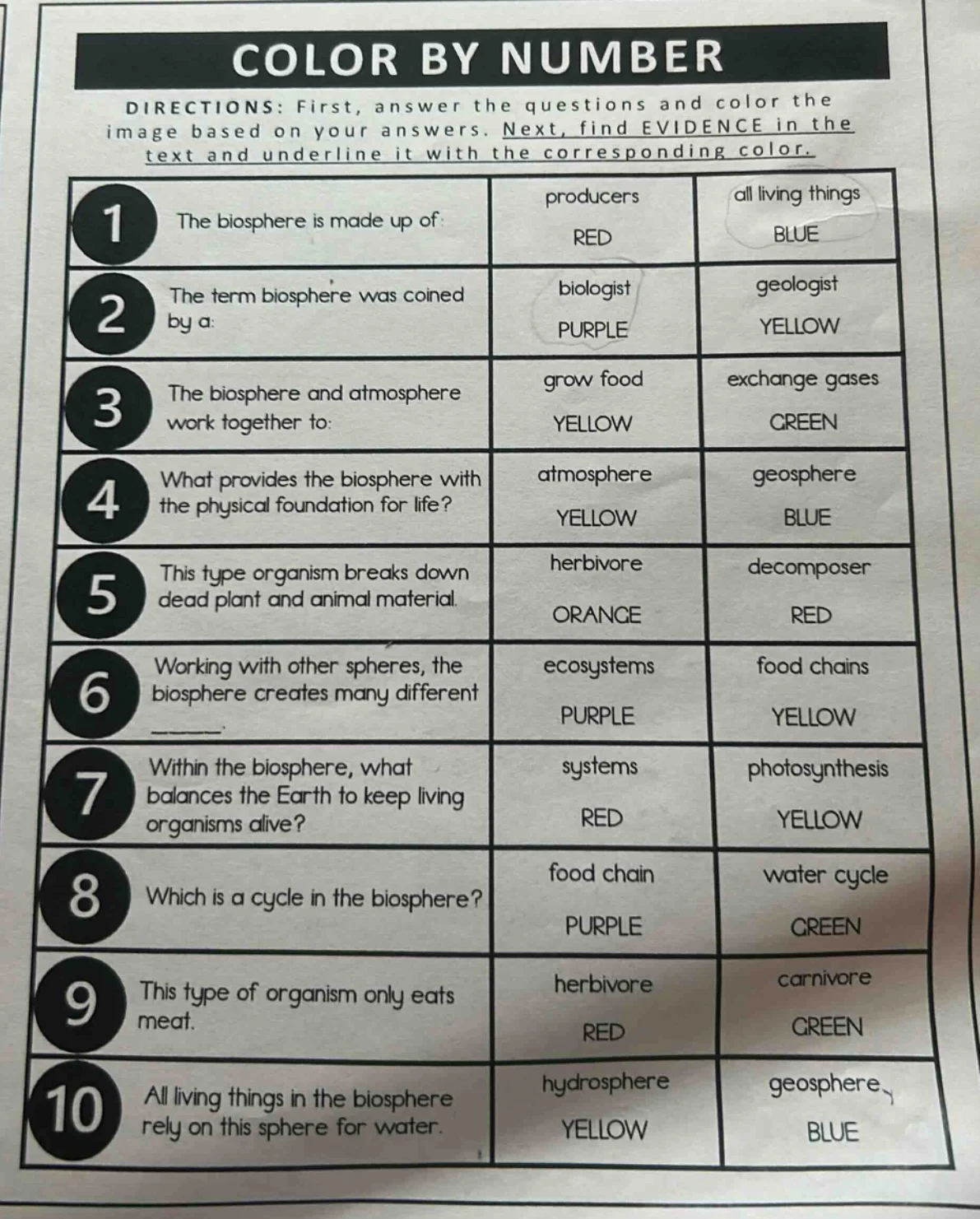 color by number directions: first, answer the questions and color the i…