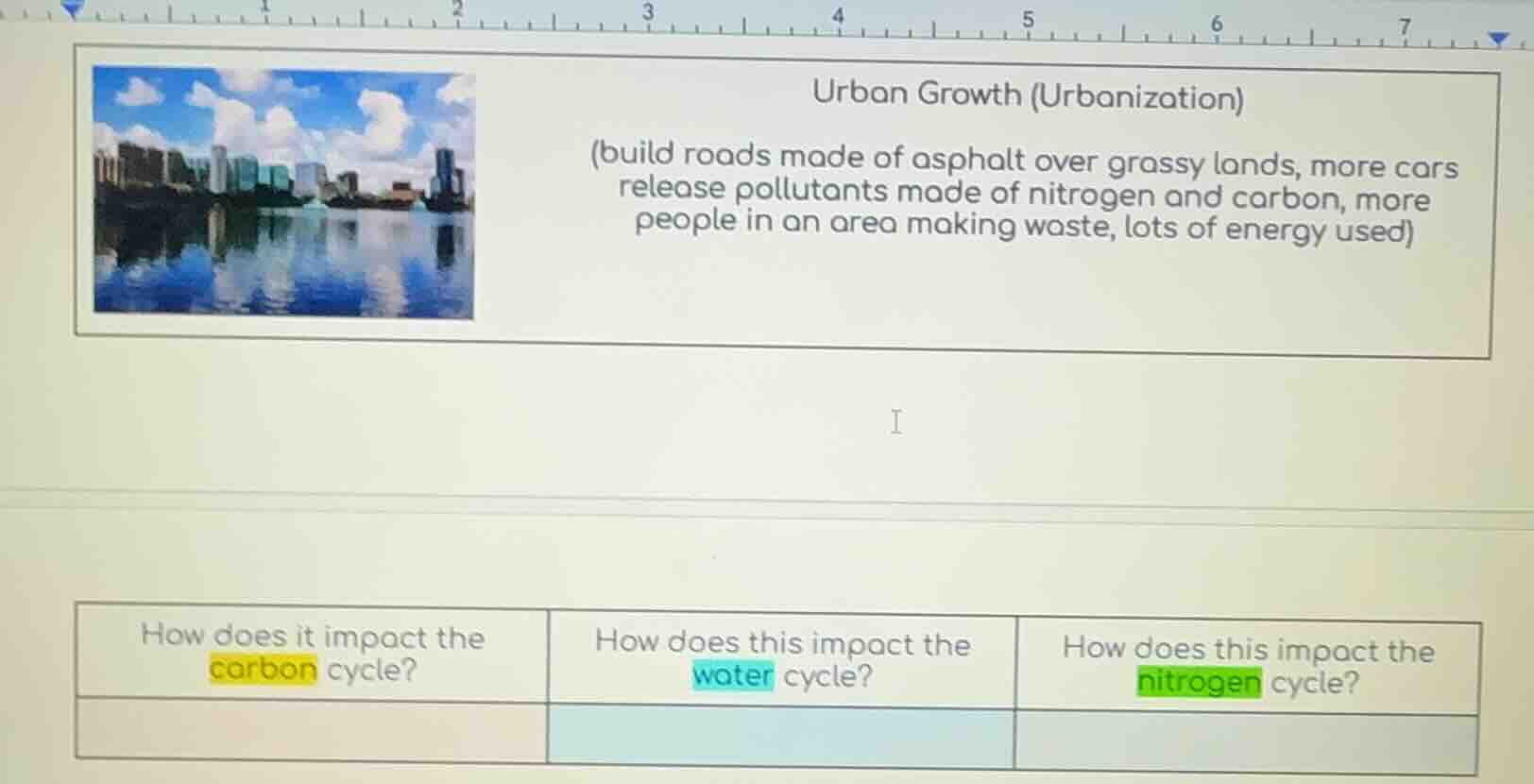 urban growth (urbanization) (build roads made of asphalt over grassy la…