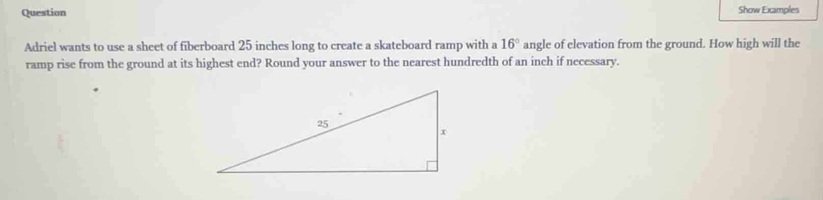 adriel wants to use a sheet of fiberboard 25 inches long to create a sk…