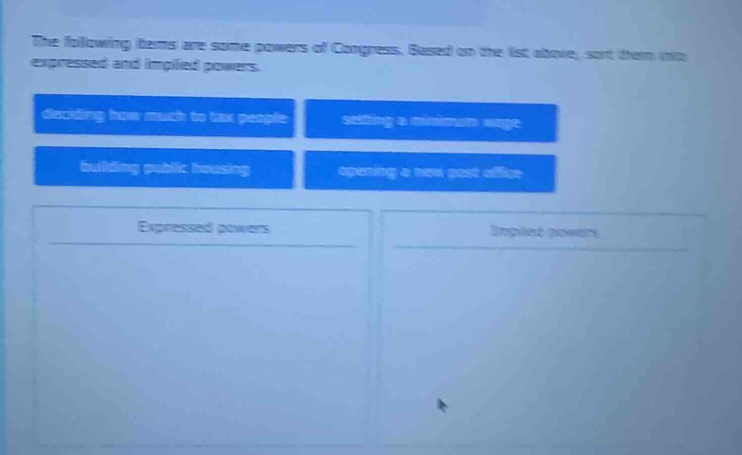 the following items are some powers of congress. based on the list abov…