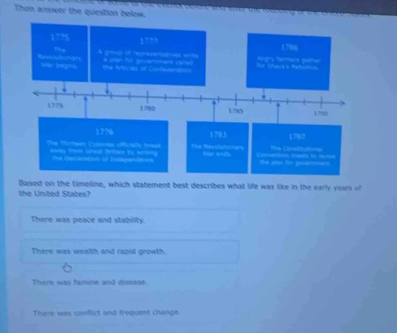 then answer the question below 1775 the revolutionary war begins. 1777 …