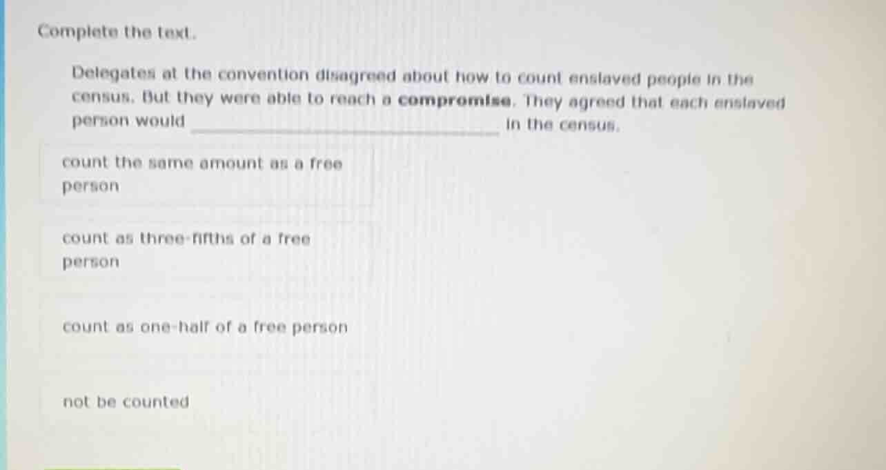 complete the text. delegates at the convention disagreed about how to c…