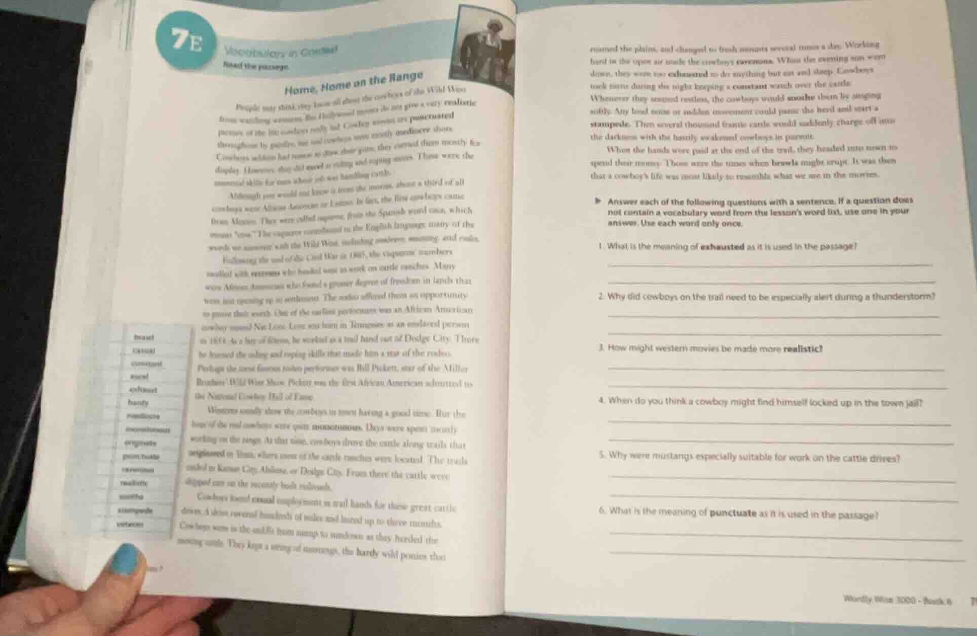 vocabulary in context read the passage. home, home on the range people …