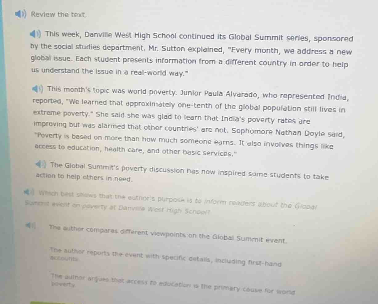 review the text. this week, danville west high school continued its glo…