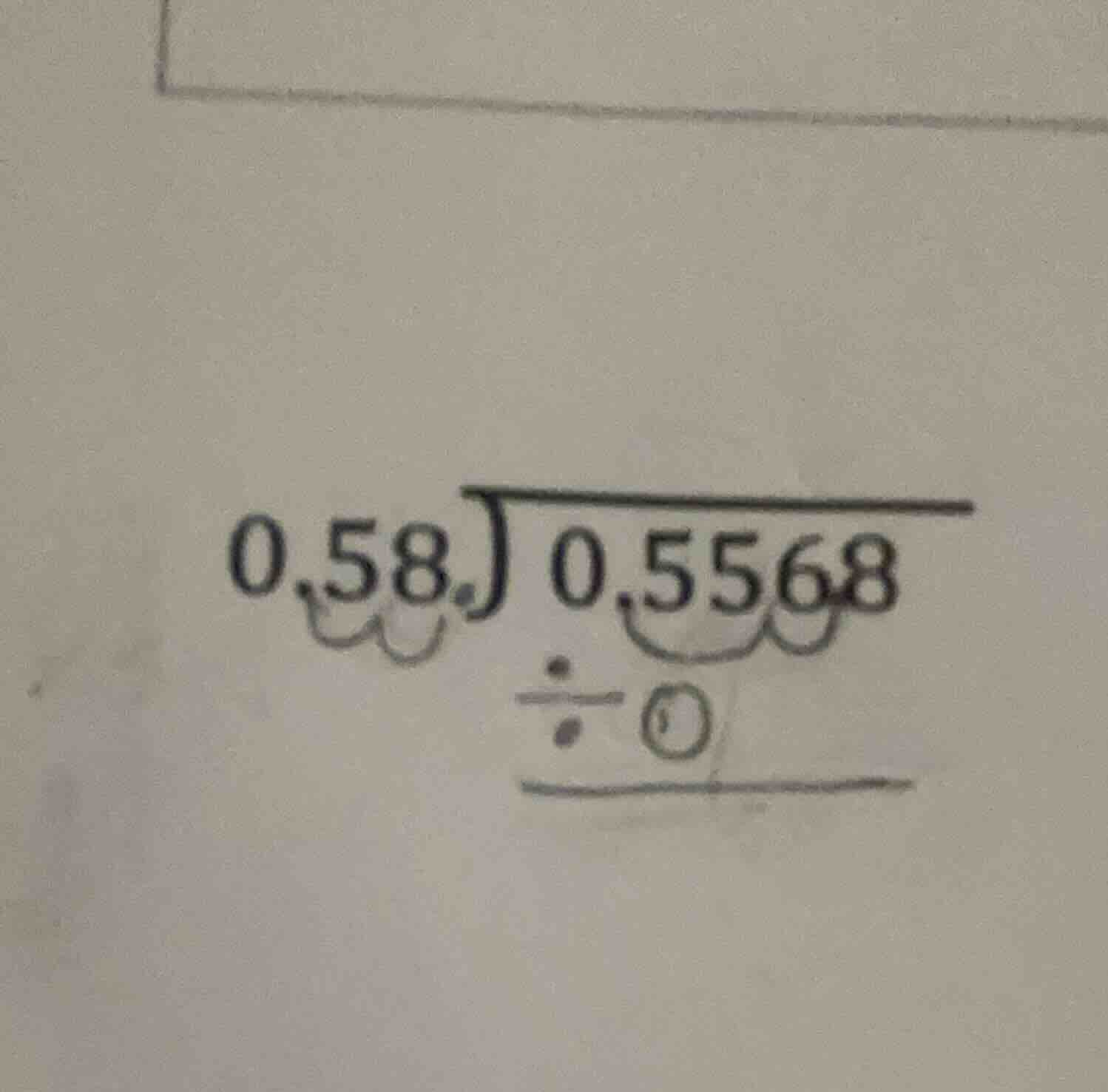 0.58)0.5568 ÷ 0