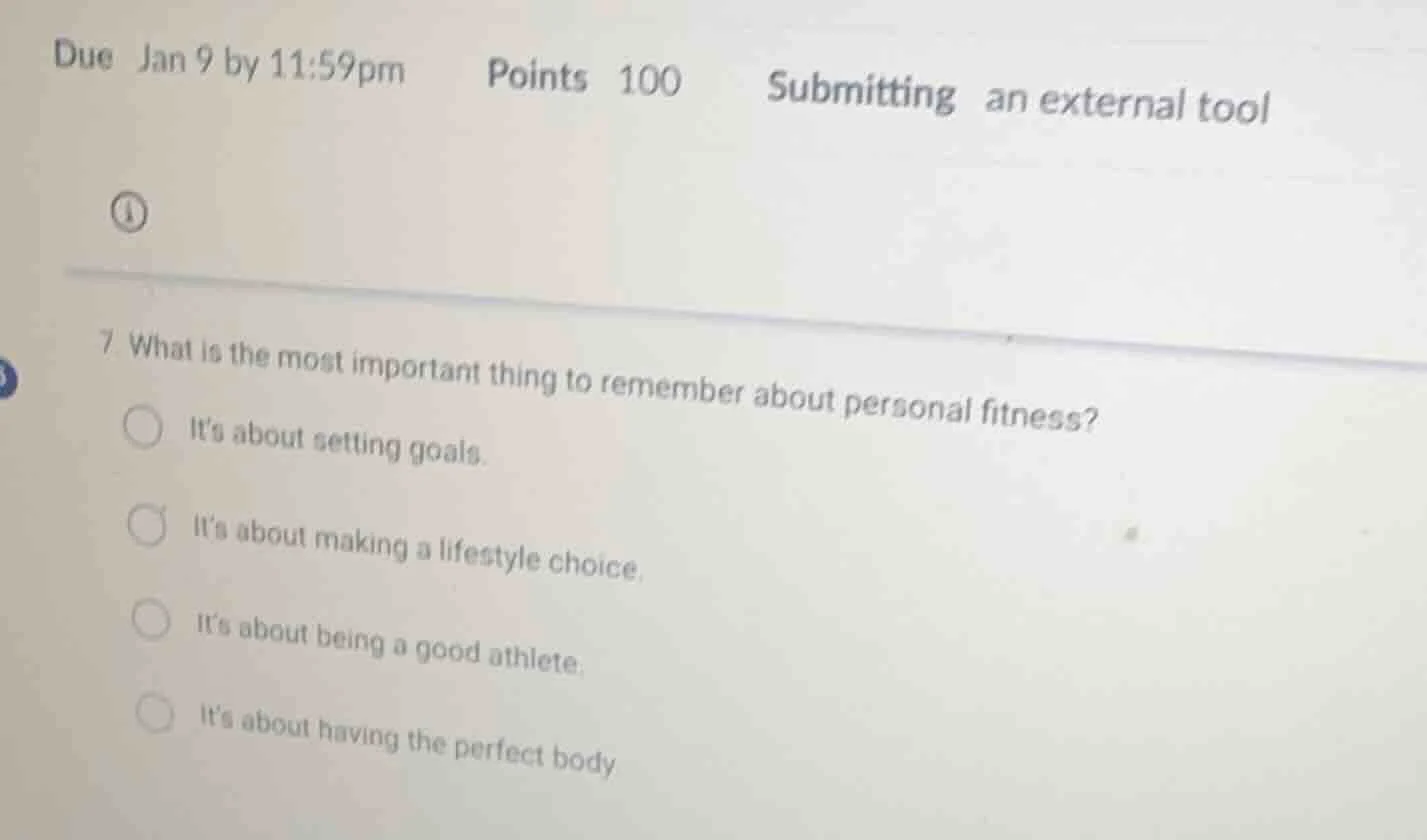 due jan 9 by 11:59pm points 100 submitting an external tool 7. what is …