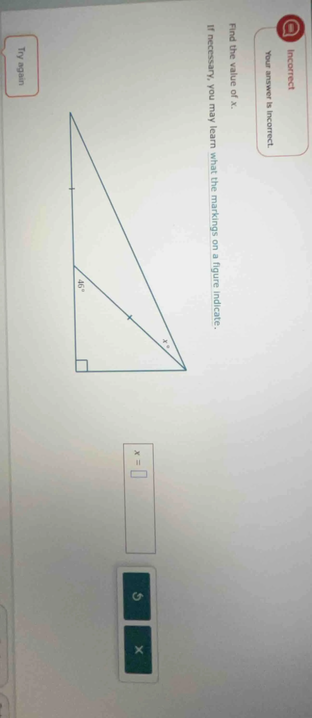 find the value of x. if necessary, you may learn what the markings on a…
