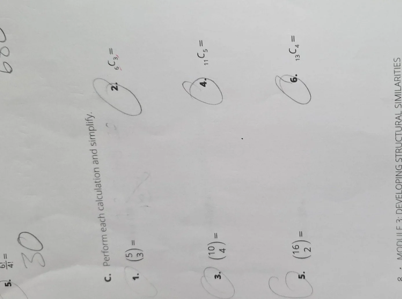 c. perform each calculation and simplify. 1. $\\dbinom{5}{3} =$ 2. $_{6…