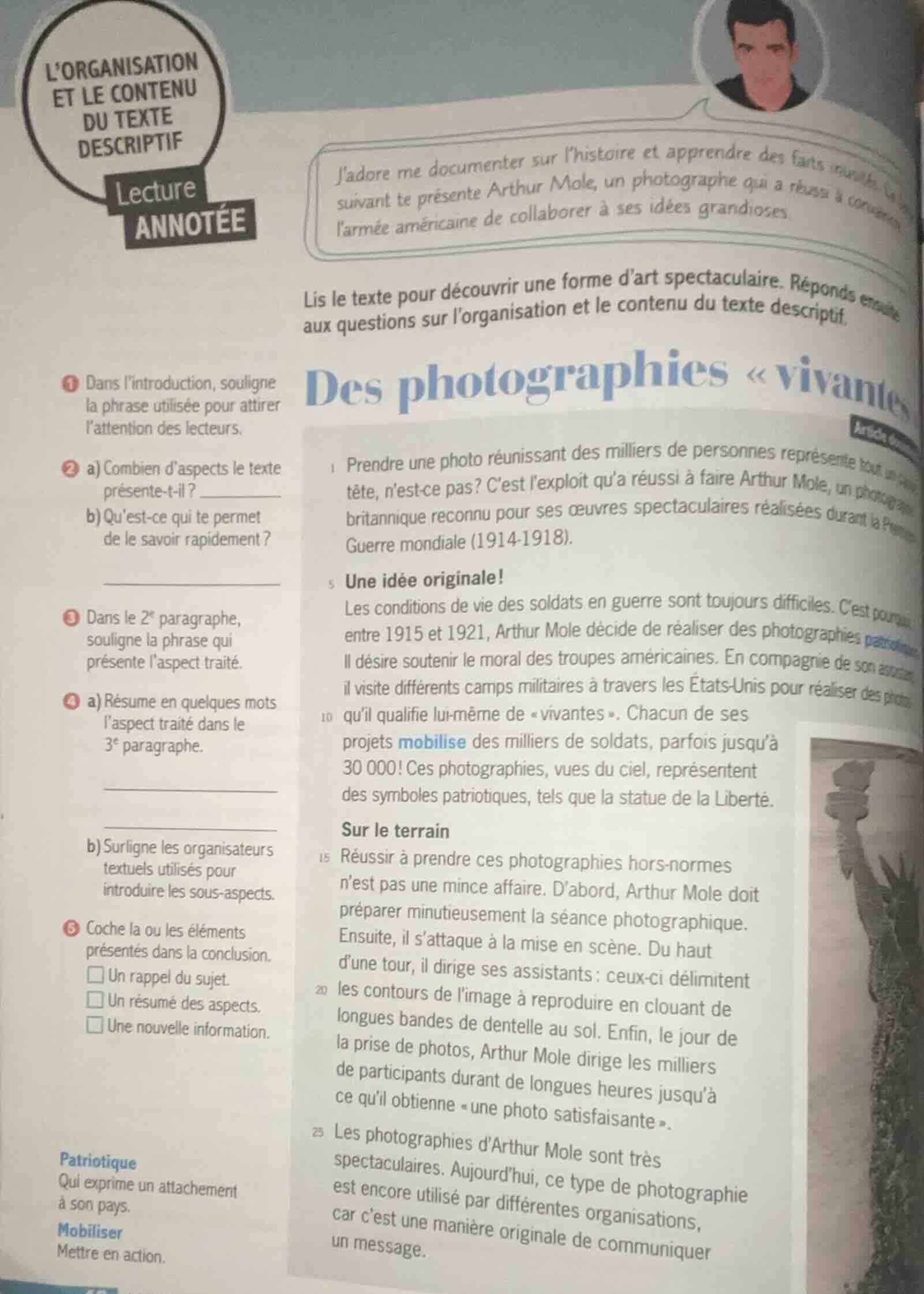lorganisation et le contenu du texte descriptif lecture annotée jadore …