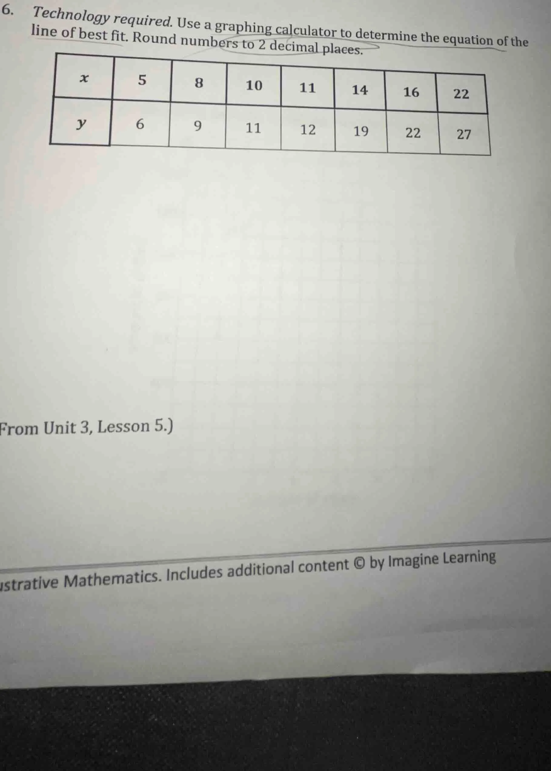 6. technology required. use a graphing calculator to determine the equa…
