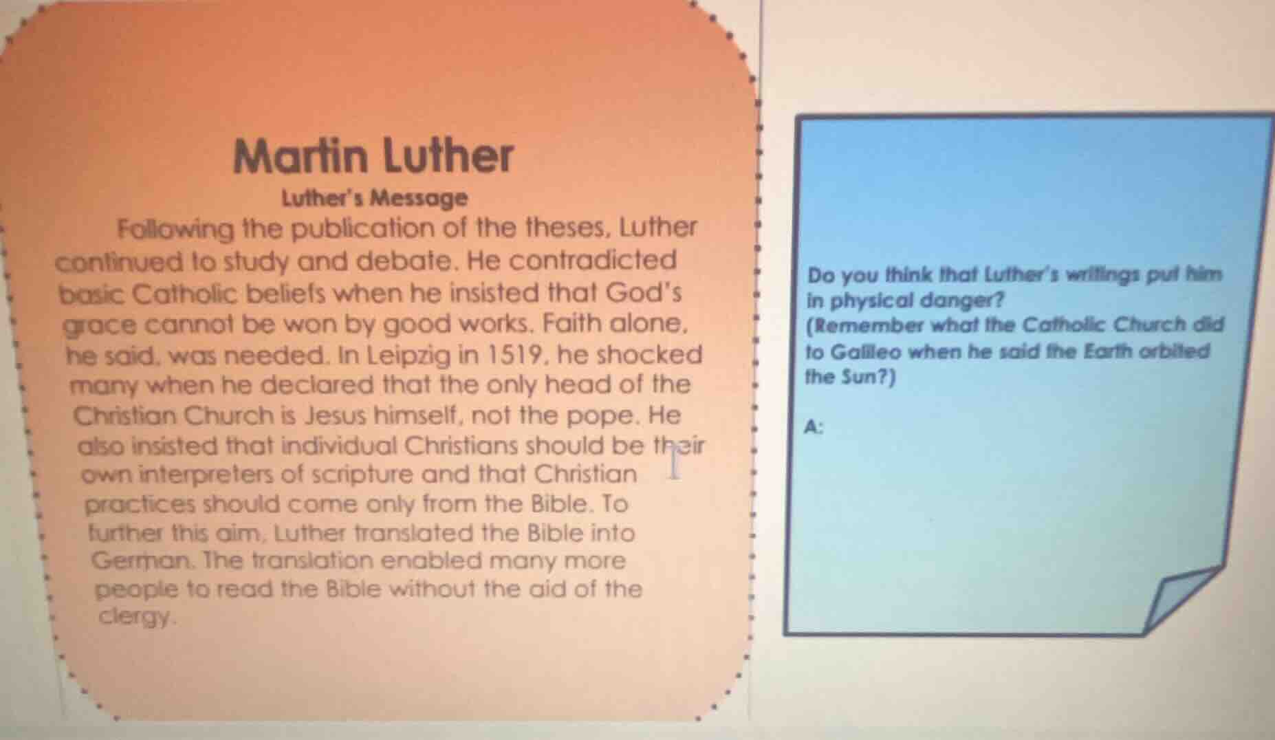 martin luther luther’s message following the publication of the theses,…