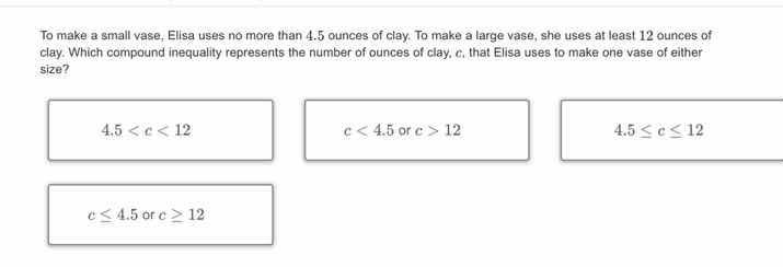 to make a small vase, elisa uses no more than 4.5 ounces of clay. to ma…