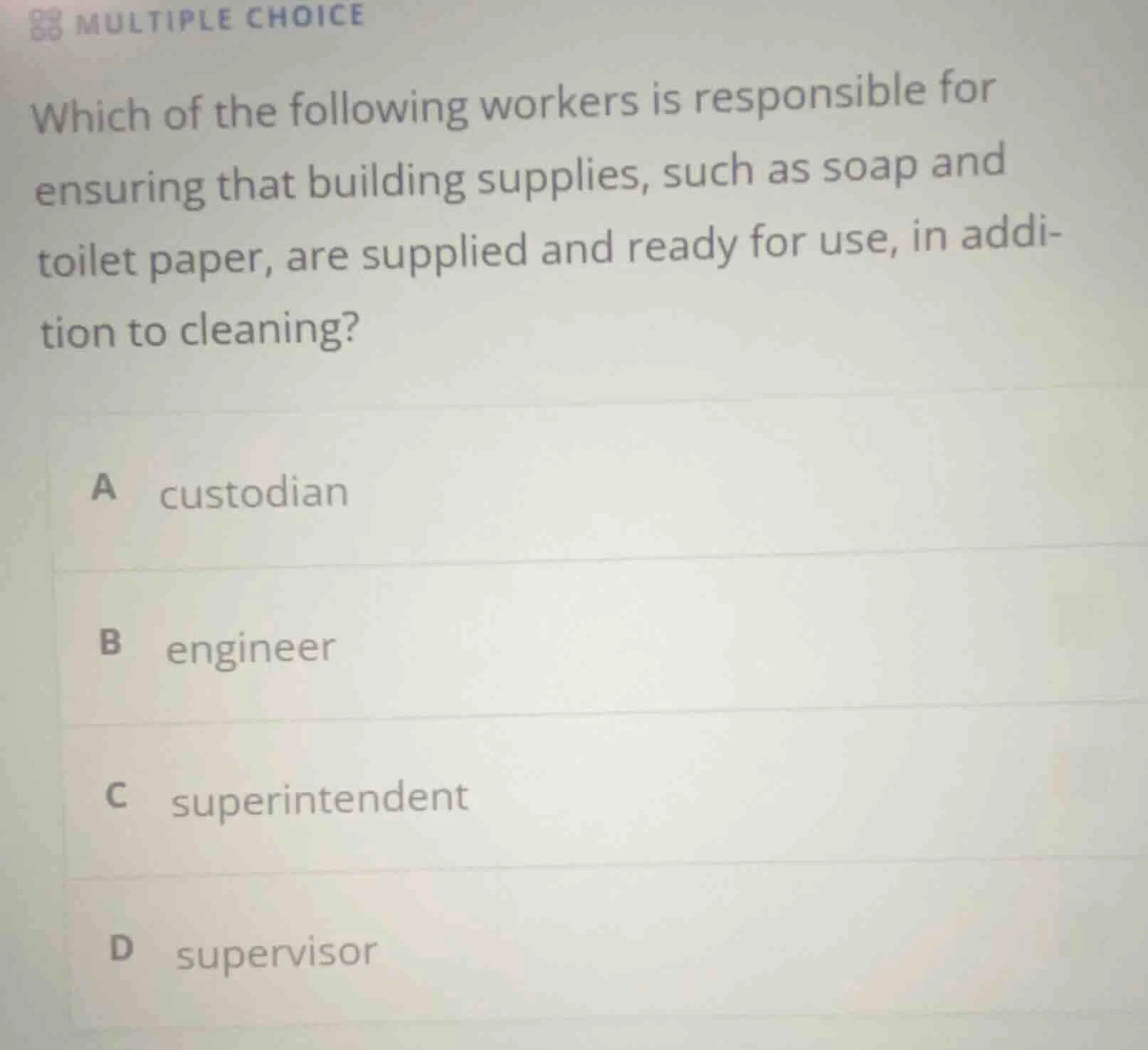 multiple choice which of the following workers is responsible for ensur…